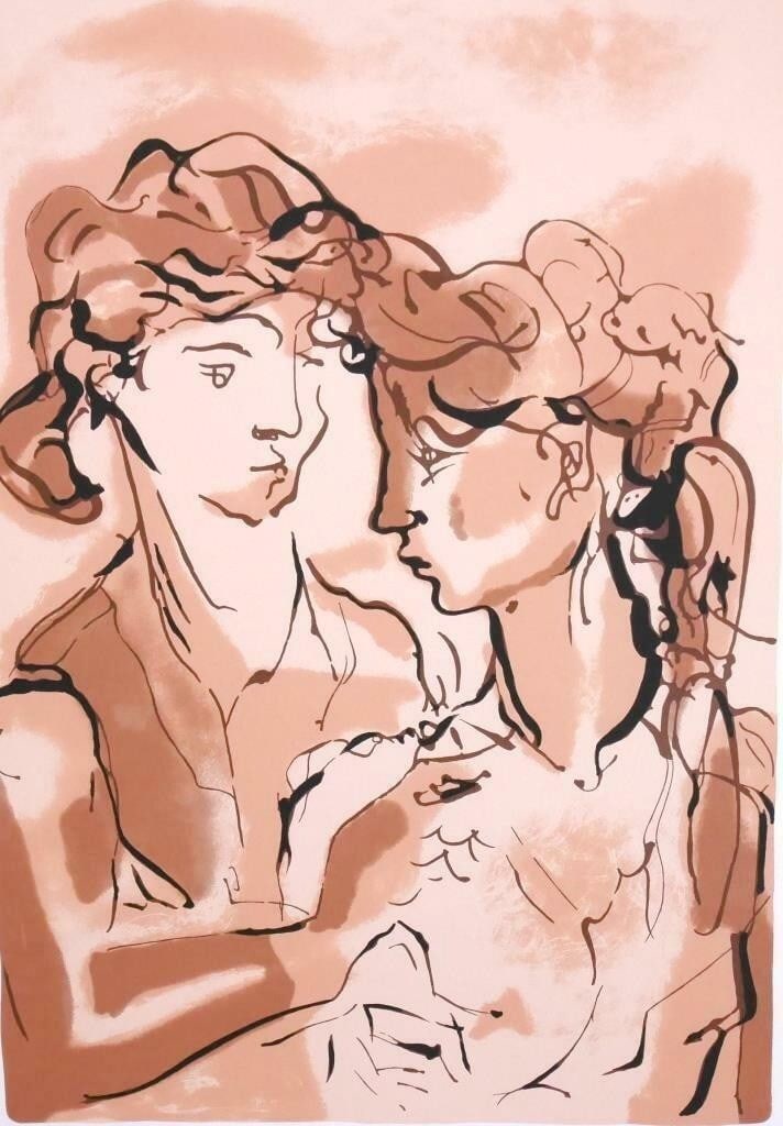 Framed Jordi Serra (Spain potter) Original Lithograph Art Print Signed Numbered - 2