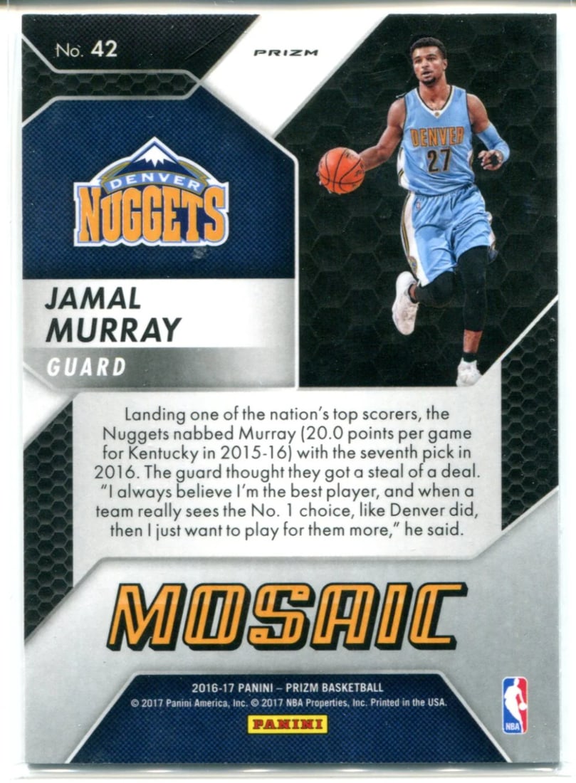 Card Jamaal Murray 2016-17 Panini Prizm Mosaic Rookie - 2