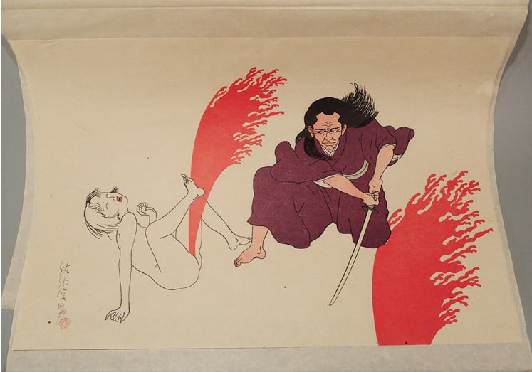 vintage original - Toshio Saeki print - signed and stamped - 7