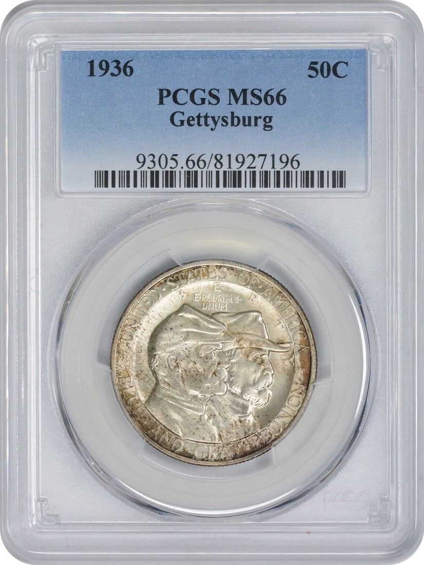 PCGS 1936 Gettysburg Commemorative Silver Half MS66 (1 of 2)