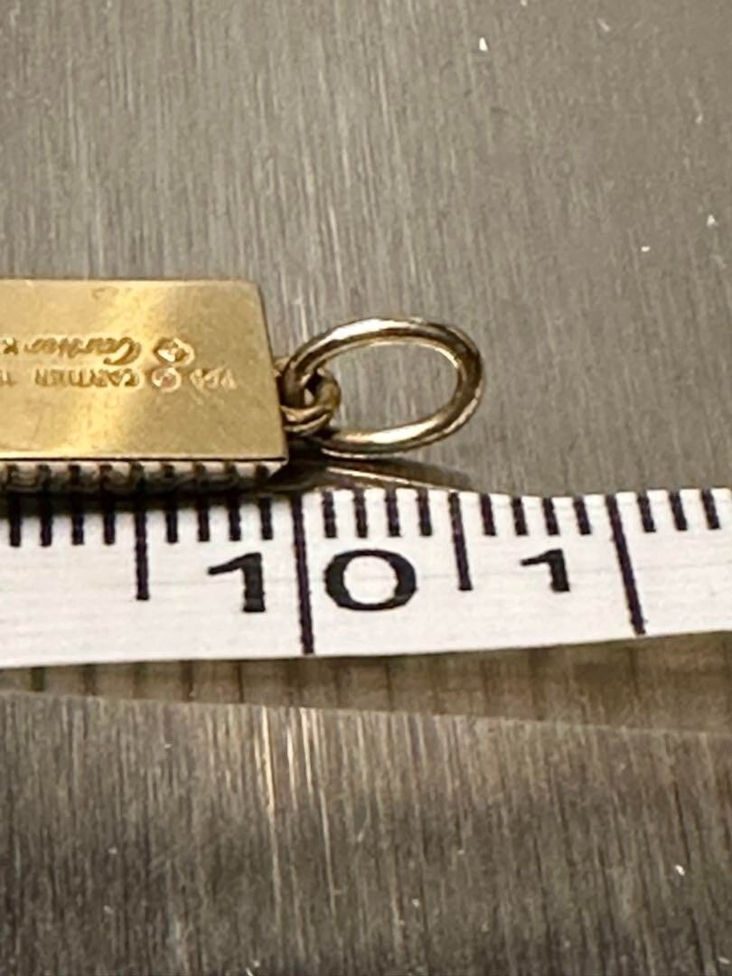 good Cartier Diamond 1/ 8 oz Ingot 18k Gold Bar Charm Pendant used Rare - 5