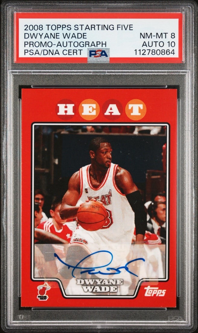 10 2008 TOPPS STARTING FIVE DWYANE WADE PROMO AUTO PSA 8 AUTO (1 of 3)