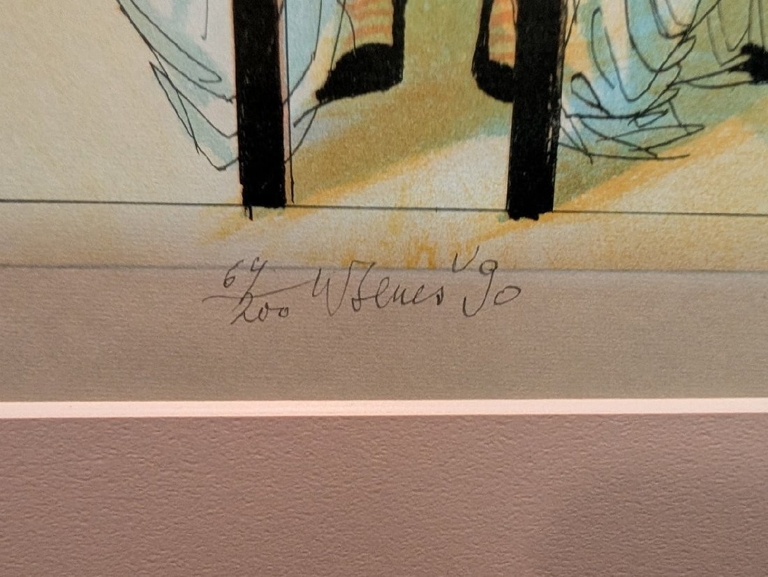 Framed Karel Bene Dva Klauni Clown Lithograph Signed Czech Art - 5