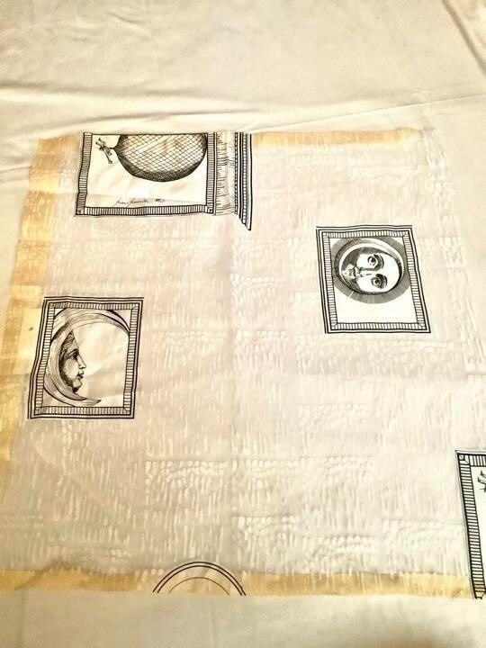 08002 RARE FORNASETTI See-through FABRIC SAMPLES with TAG Art Swatch F1 STAMPATI - 2