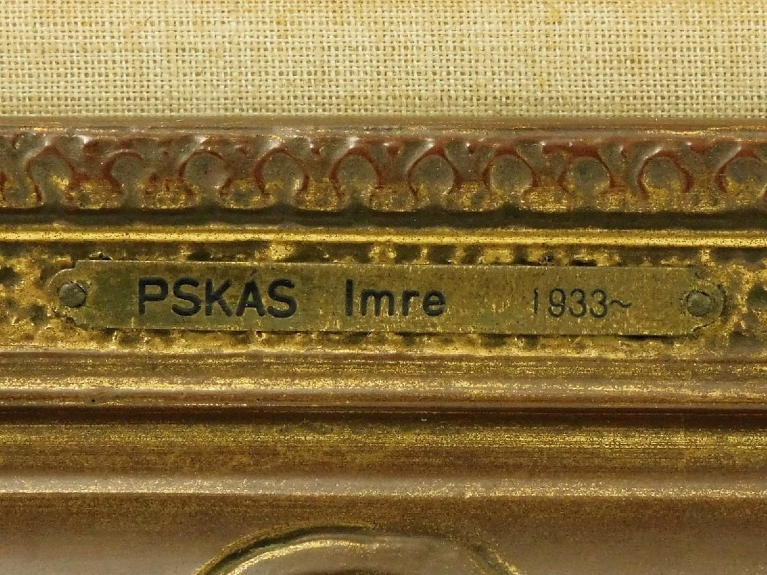 Signed Imre Puskas Oil Painting "Road Home" M25 Hungarian Modern Art Framed - 7