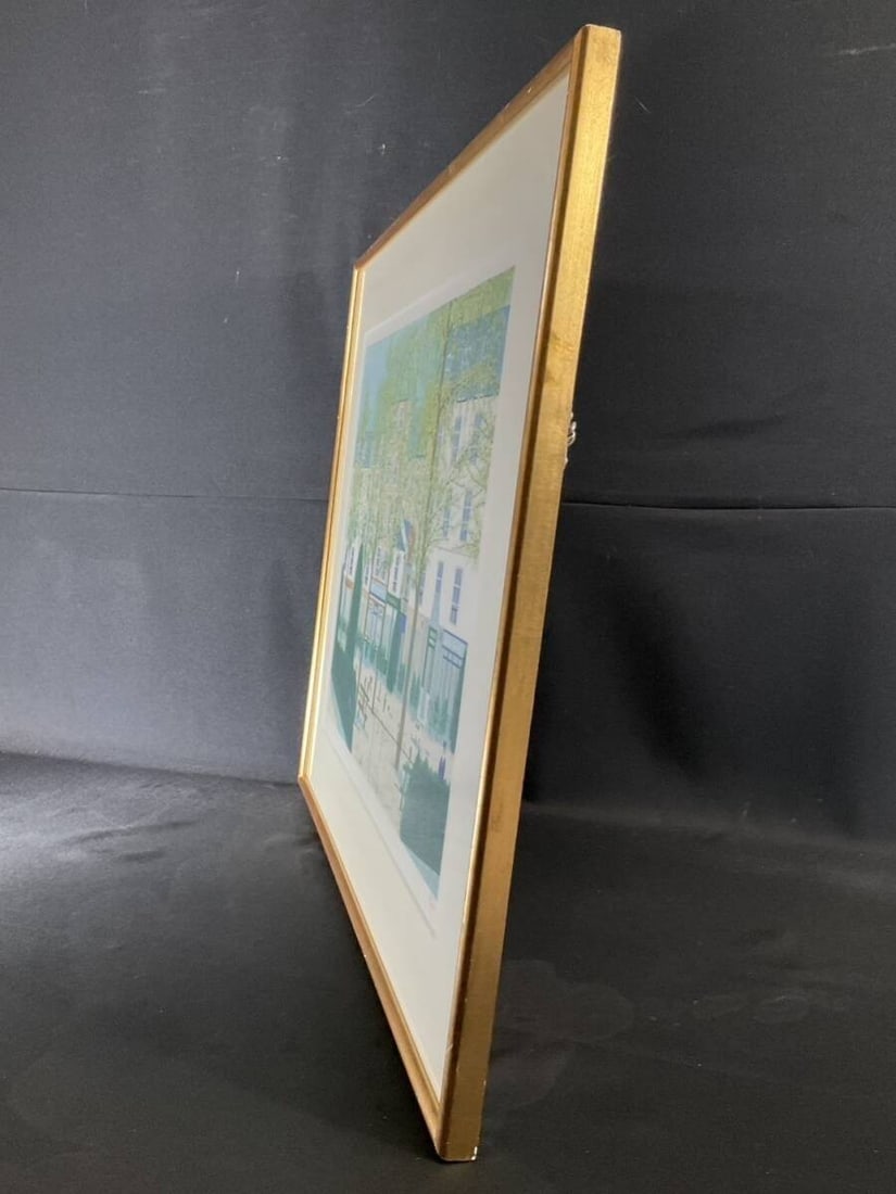 Framed Fanch Ledan Hand Signed Lithograph "Park Scene" 210/ 250 Modern French Art - 8