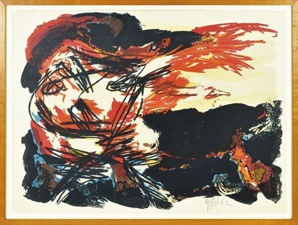 Framed Karel Appel Signed Original Lithograph 1962 Numbered (1 of 10)