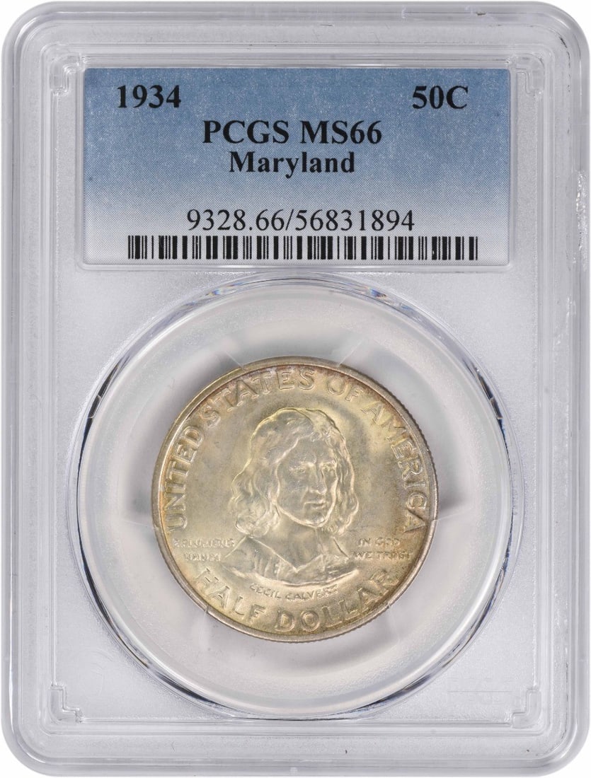 PCGS 1934 Maryland Commemorative Silver Half MS66: PCGS 1934 Maryland Commemorative Silver Half MS66 This listing features PCGS 1934 Maryland Commemorative Silver Half MS66. Item specifics are provided below. Item Specifics: Country Of Origin: United