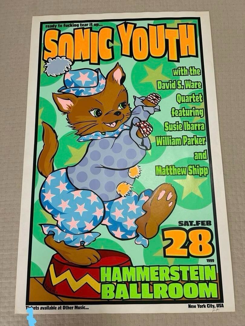 Original Frank Kozik Sonic Youth Silkscreen Poster Edition 300 Signed 1999 - 2