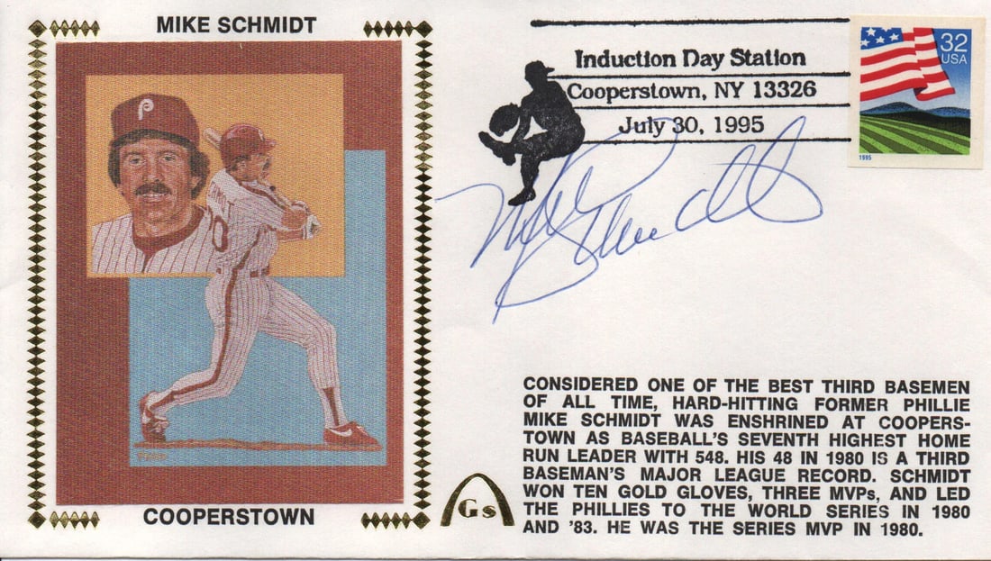 1995 First Day Cover (JSA) - Mike Schmidt Autographed July 30 (1 of 2)