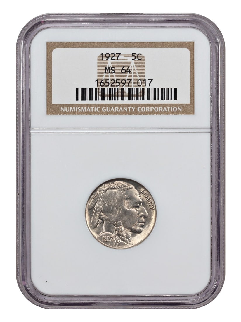 Buffalo Nickel - 1927 5C NGC MS64: Buffalo Nickel - 1927 5C NGC MS64 This listing features Buffalo Nickel - 1927 5C NGC MS64. Item specifics are provided below. Item Specifics: Certification: NGC Certification Number: 1652597017 Circul