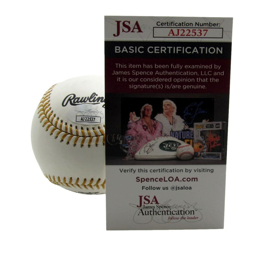 177782 Mike Mussina Autographed/ Inscr Gold Glove Award Baseball Orioles JSA - 3