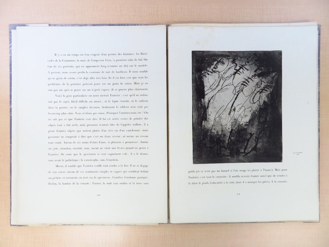 Prints Jean Fautrier "Fautrier l'enrag" 1949 1st Edition Limited 250 Original - 9