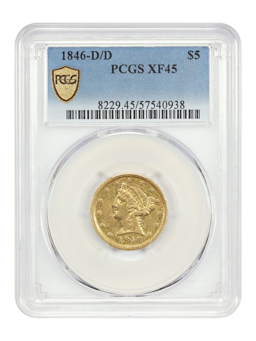 Liberty Head $5 - 1846-D/ D $5 PCGS XF45: Liberty Head $5 - 1846-D/ D $5 PCGS XF45 This listing features Liberty Head $5 - 1846-D/ D $5 PCGS XF45. Item specifics are provided below. Item Specifics: Certification: PCGS Certification Number: