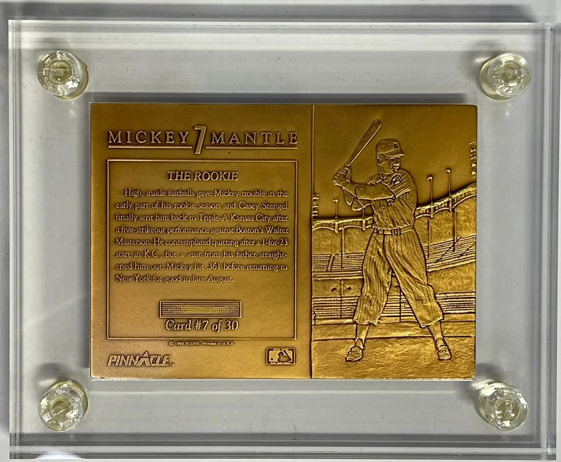 5000 Mickey Mantle Pinnacle 1992 Bronze Mint Card #361/ - 3