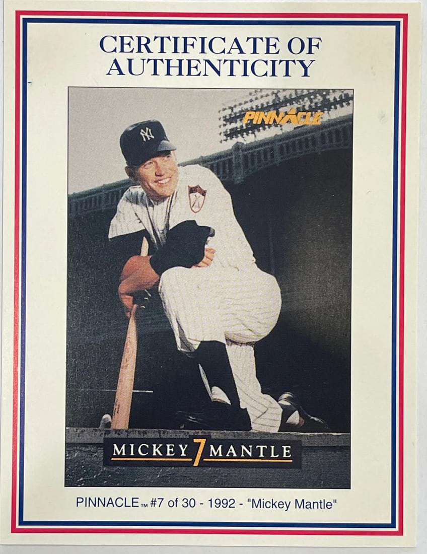5000 Mickey Mantle Pinnacle 1992 Bronze Mint Card #361/ - 4