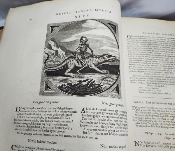 Illustrated Jacob Cats Alle de Wercken 1700 Emblem Book Dutch Golden Age Folio - 6