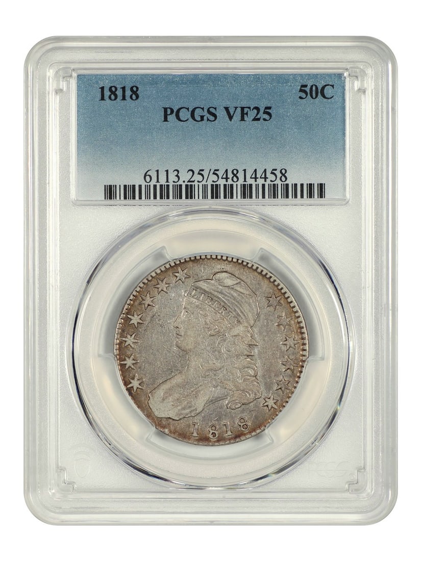 Capped Bust Half Dollar - 1818 50C PCGS VF25 (1 of 4)