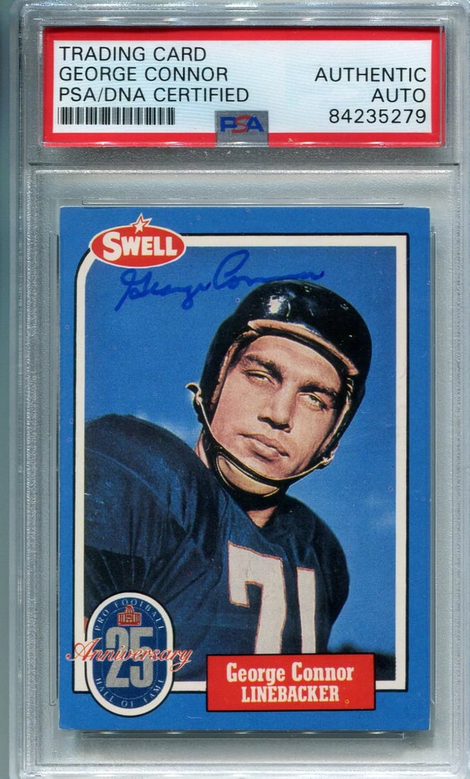 (PSA) George Connor 1988 Autographed Swell Football Card (1 of 2)
