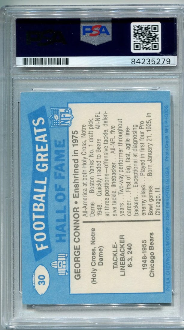 (PSA) George Connor 1988 Autographed Swell Football Card - 2