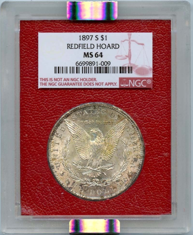 MS64 1897 S $1 Morgan Dollar Redfield Hoard NGC: MS64 1897 S $1 Morgan Dollar Redfield Hoard NGC This listing features MS64 1897 S $1 Morgan Dollar Redfield Hoard NGC. Item specifics are provided below. Item Specifics: Certification: NGC Certificati