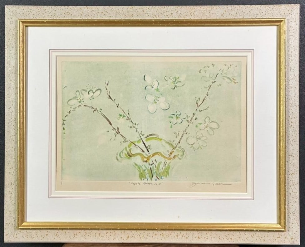 1 Joanne Isaac Apple Blossoms I Original Etching w/ Gold Highlights Signed 1/ (1 of 9)