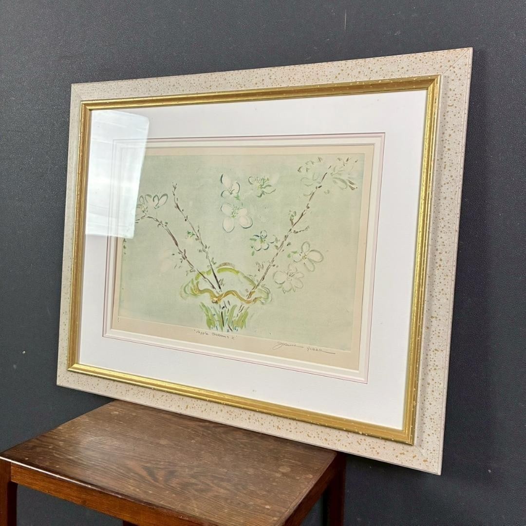 1 Joanne Isaac Apple Blossoms I Original Etching w/ Gold Highlights Signed 1/ - 2