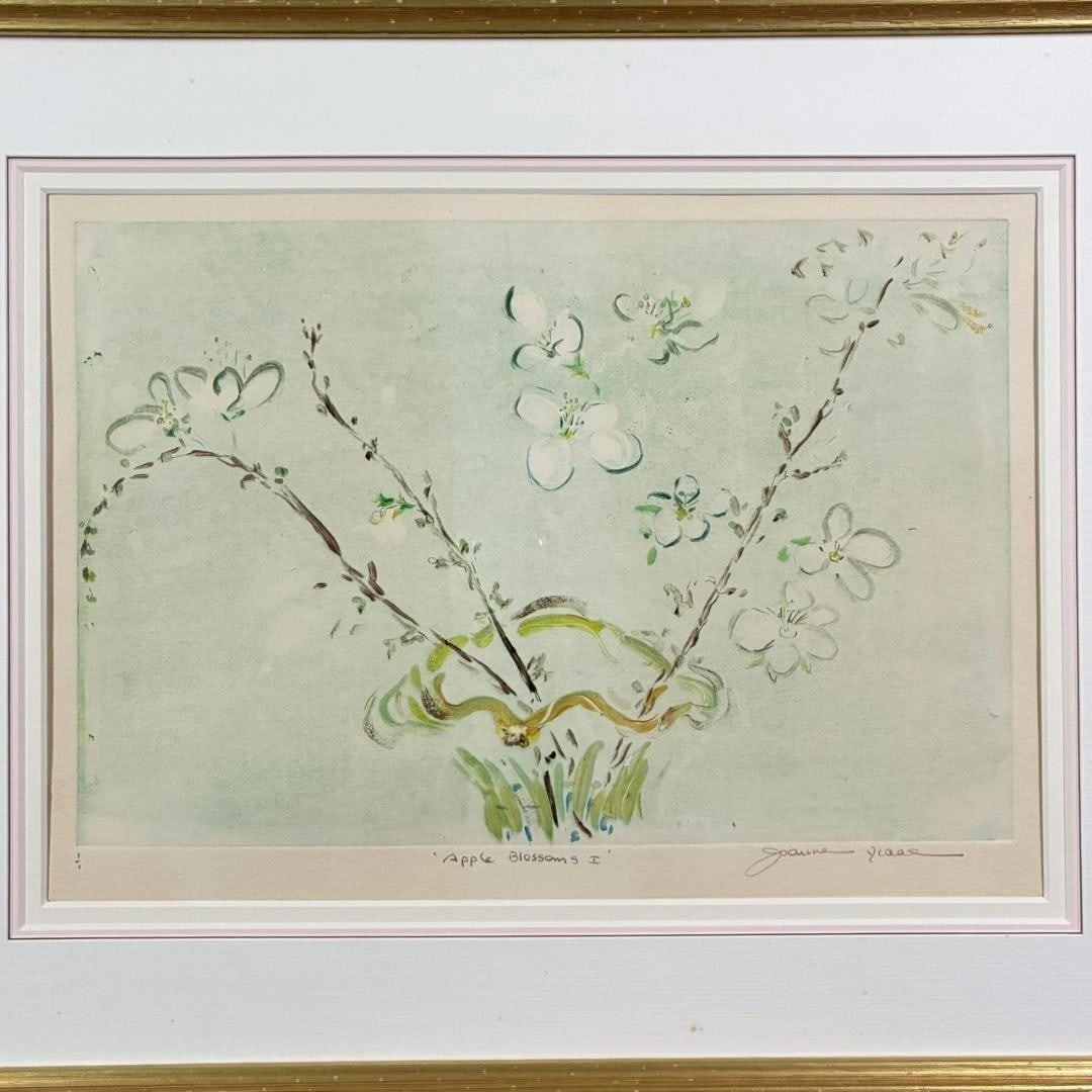 1 Joanne Isaac Apple Blossoms I Original Etching w/ Gold Highlights Signed 1/ - 3