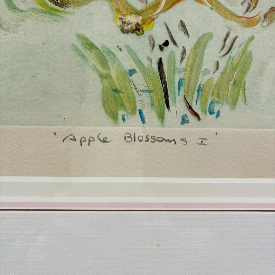 1 Joanne Isaac Apple Blossoms I Original Etching w/ Gold Highlights Signed 1/ - 7