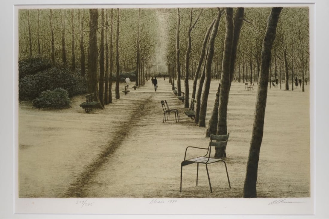 Framed Harold Altman Lithograph Chair 1980 Signed Limited Edition US Landscape - 3