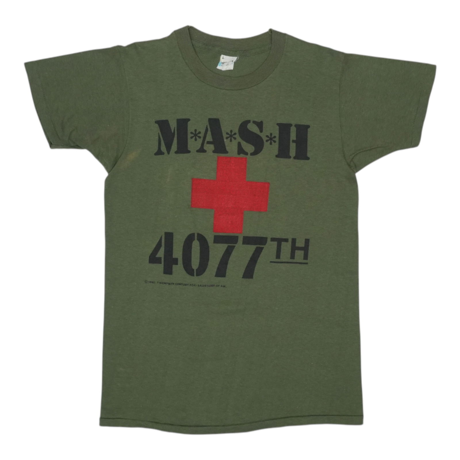 Shirt 1981 MASH 4077th: Shirt 1981 MASH 4077th This listing features Shirt 1981 MASH 4077th. Item specifics are provided below. Item Specifics: Size: Large Tag Size: Large Material: 50/50 Poly/Cotton Color: Green Era:
