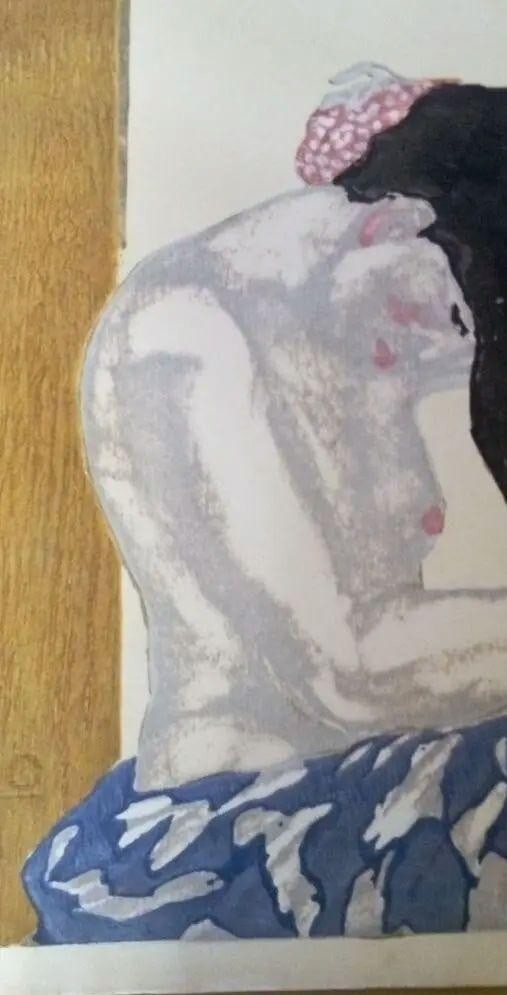 1930 Genuine Koshiro Onchi'S Print Wiping Hair - 4