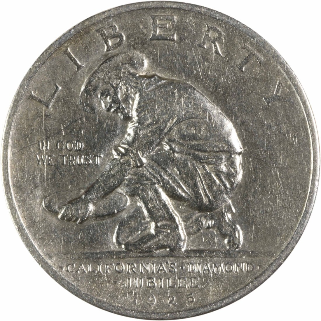 Uncertified California Commemorative Silver Half Dollar 1925-S AU (1 of 2)