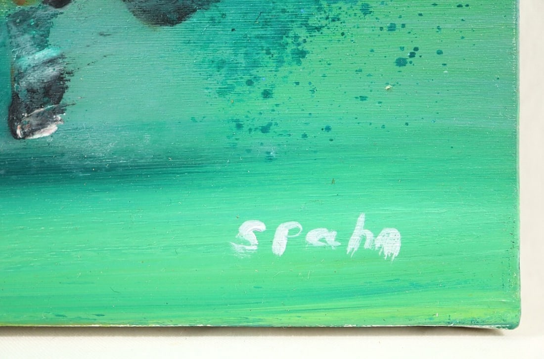 Framed Original Victor Spahn Oil Painting on Canvas " Horse riding " Signed - 10