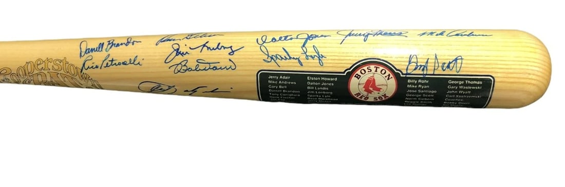 (JSA) Boston Red Sox 1967-1992 Cooperstown Signed Team Bat - 2