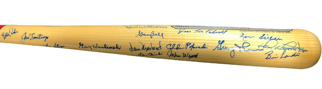 (JSA) Boston Red Sox 1967-1992 Cooperstown Signed Team Bat - 3