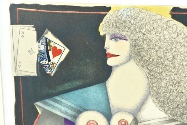 in Richard Lindner Lithograph Print Artwork USA Signed Framed 20.5 x 17.1 - 3