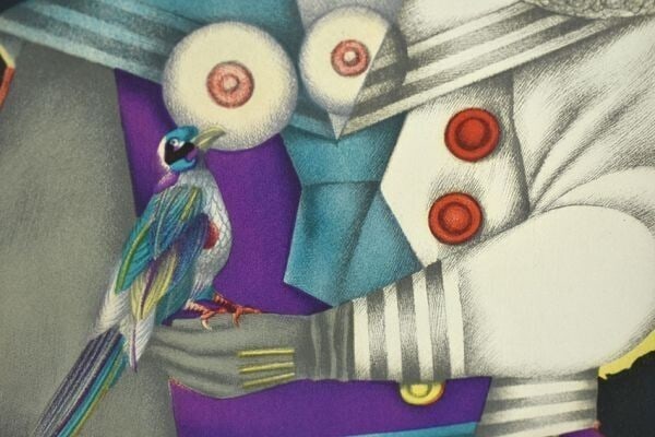 in Richard Lindner Lithograph Print Artwork USA Signed Framed 20.5 x 17.1 - 4