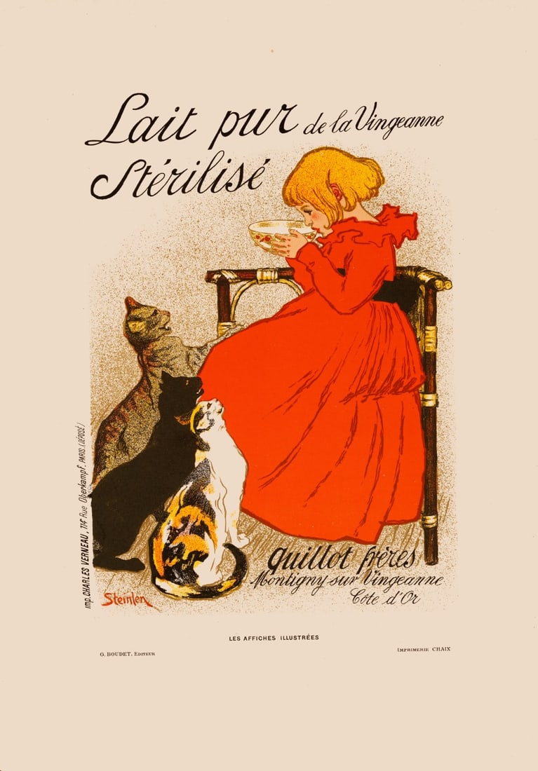 Il Steinlen Lait Pur Strilis 1897 Chaix Lithograph Les Affiches - 3