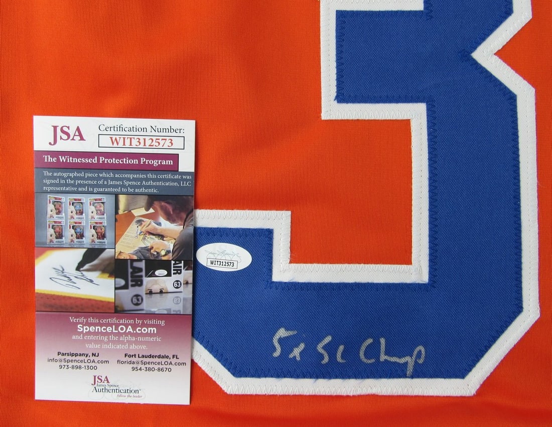 161105 Grant Fuhr HOF Signed/ Inscribed Oilers Red Custom Hockey Jersey JSA - 5