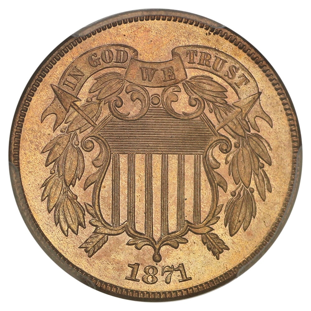 Hansen 1871 2c PCGS Proof 66 RD ex: D.L. - 5
