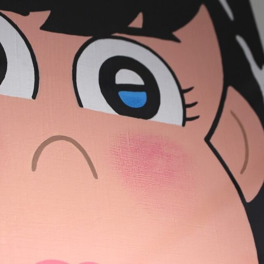 paper JUN OSON Original Painting "Face" Japan Signed Framed Acrylic on - 3