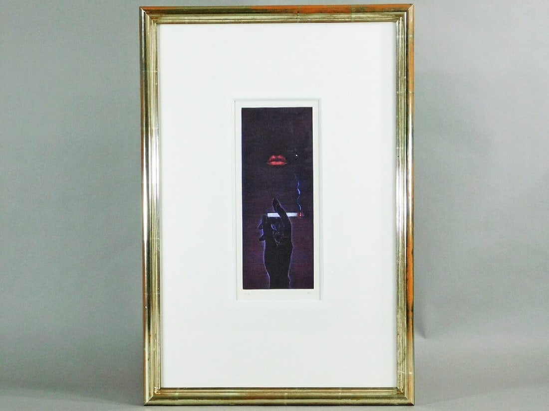 Art MATAZO KAYAMA 1992 Original Etching Mezzotint Signed Framed Japanese Modern - 2