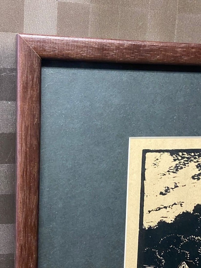 Print Hans Venter Woodcut Schloss Scharfenstein c1930 Signed German Landscape - 6