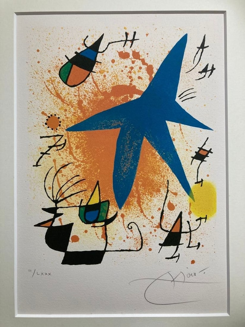 framed - Joan Miro "Lithograph I-PL - 4" autographed print - painting - 2