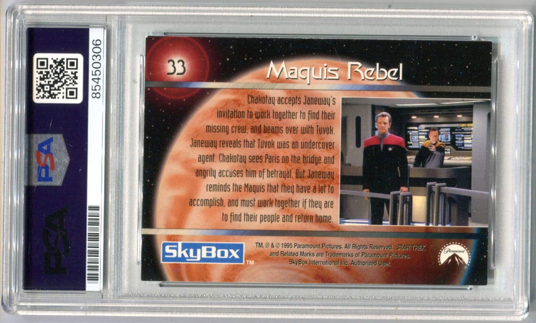 card Tim Russ 1995 Skybox Star Trek Voyager PSA Authentic Auto - 2