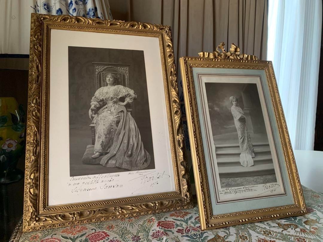 Frames Julia Bartet Signed Photo Set 1911 French Antique Actress Portraits w/ - 2