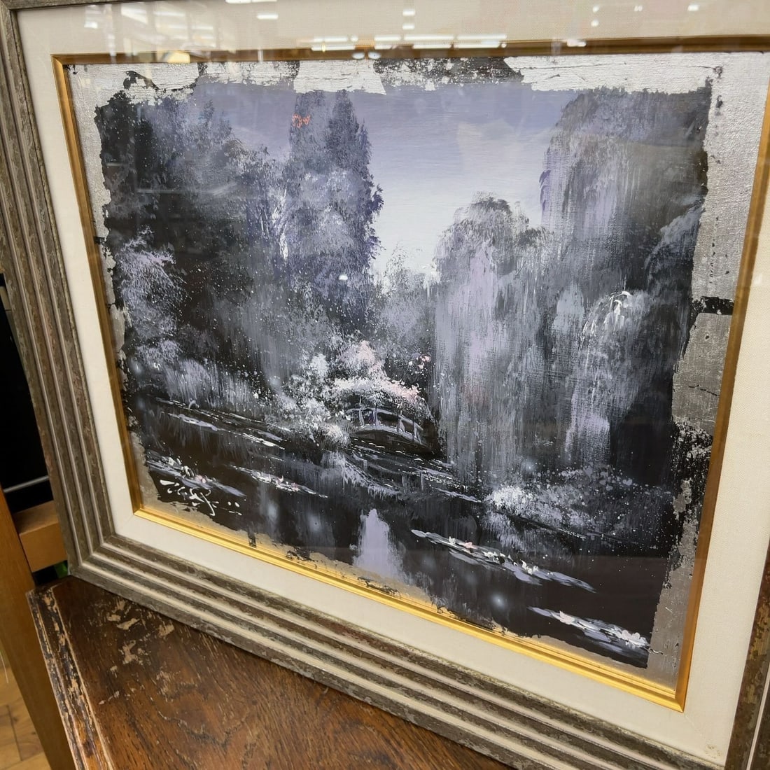 III Nate Giorgio (US) Original Acrylic Painting Signed & Inscribed Water Garden - 2