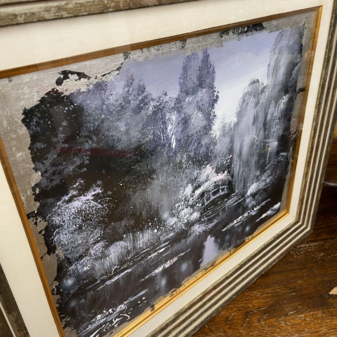 III Nate Giorgio (US) Original Acrylic Painting Signed & Inscribed Water Garden - 6