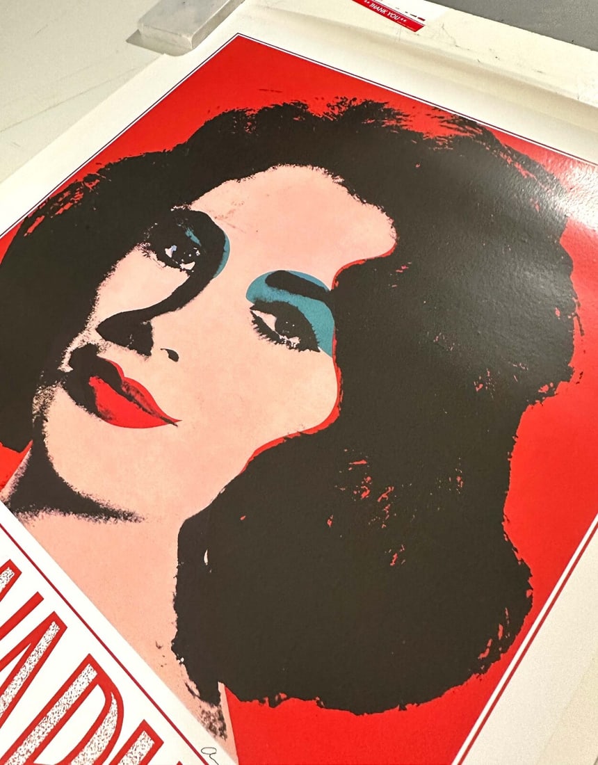Linen Elizabeth Taylor "Liz" Andy Warhol Poster 1989 Exhibition On - 6